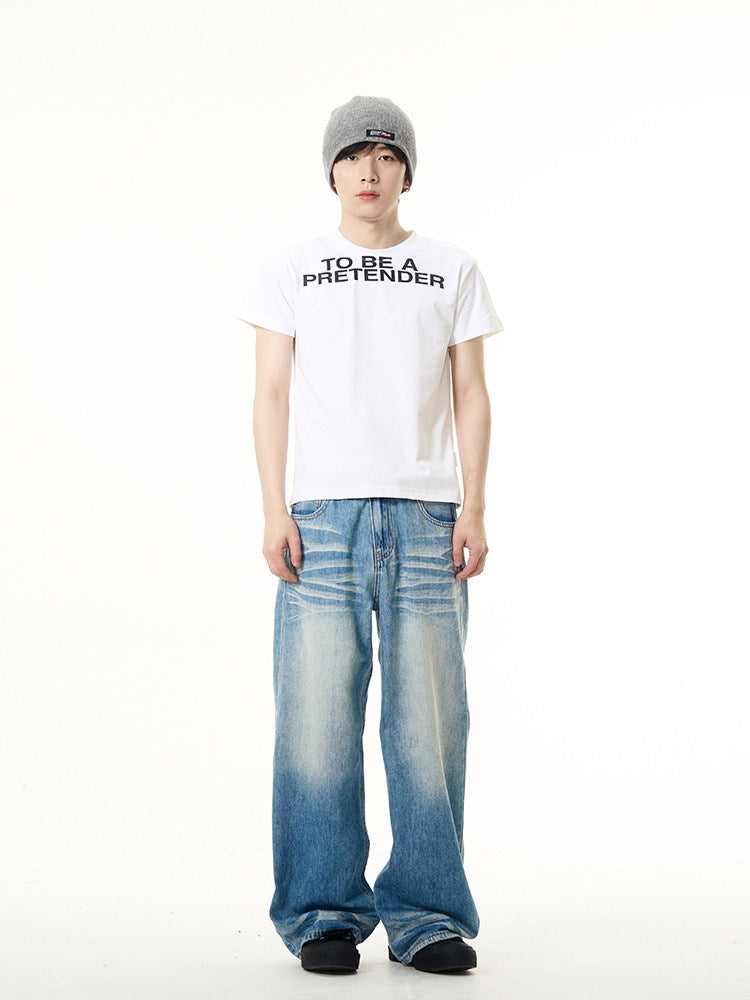 Vintage Straight Leg Wide Fit Denim Jeans  OR0025