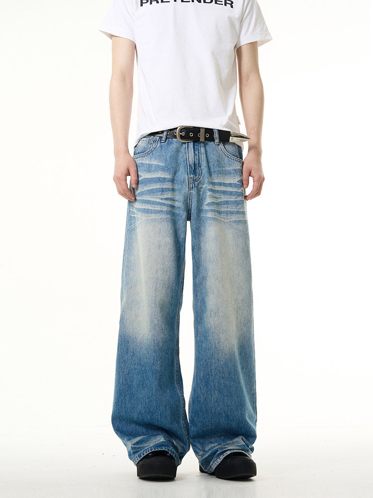 Vintage Straight Leg Wide Fit Denim Jeans  OR0025