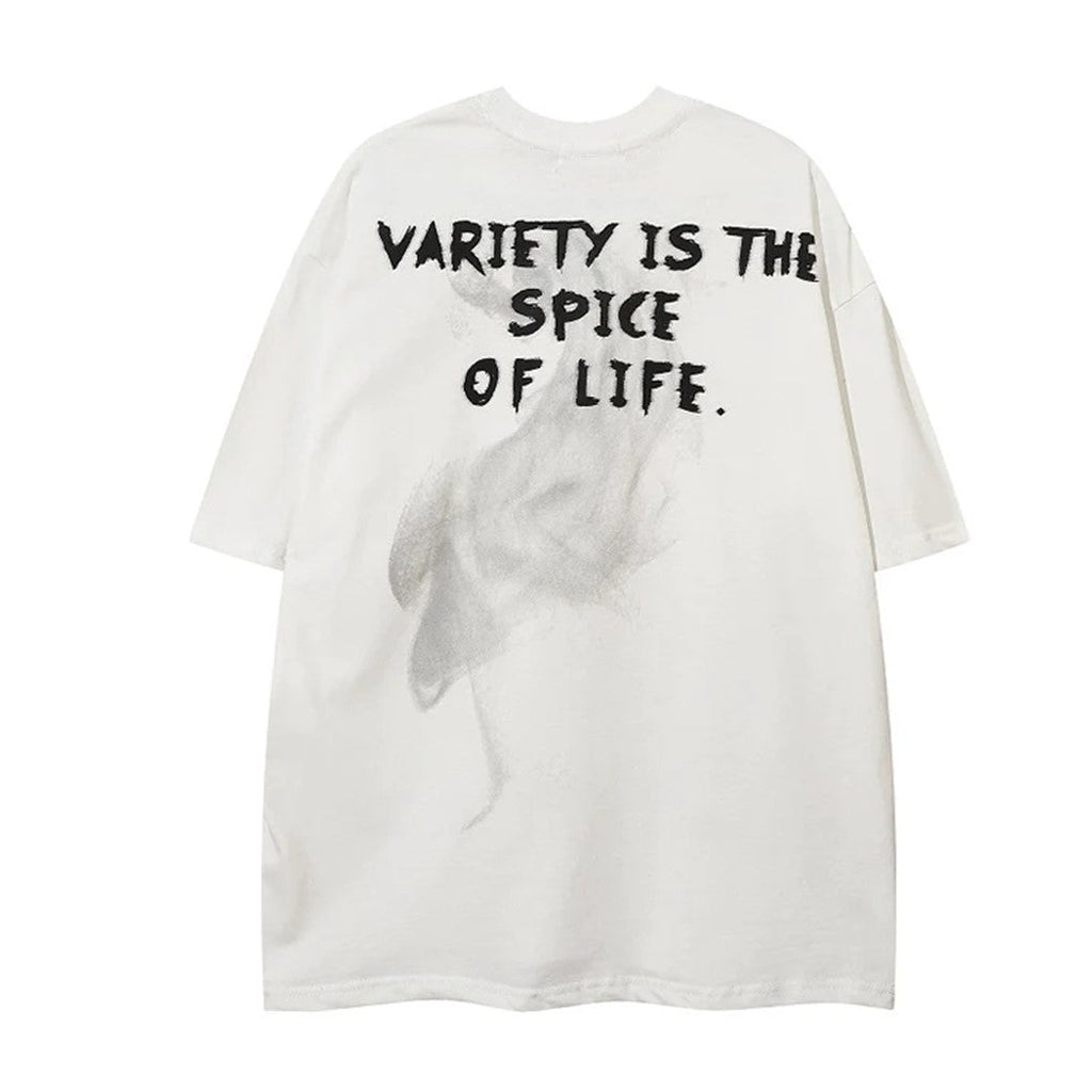 Monotone pathetic female design front silhouette short sleeve T-shirt  OR0005