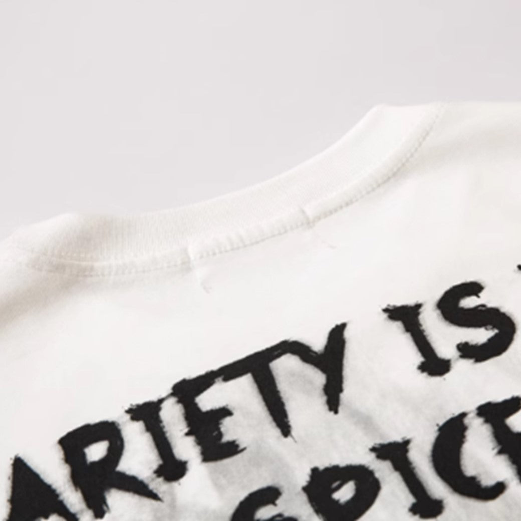 Monotone pathetic female design front silhouette short sleeve T-shirt  OR0005