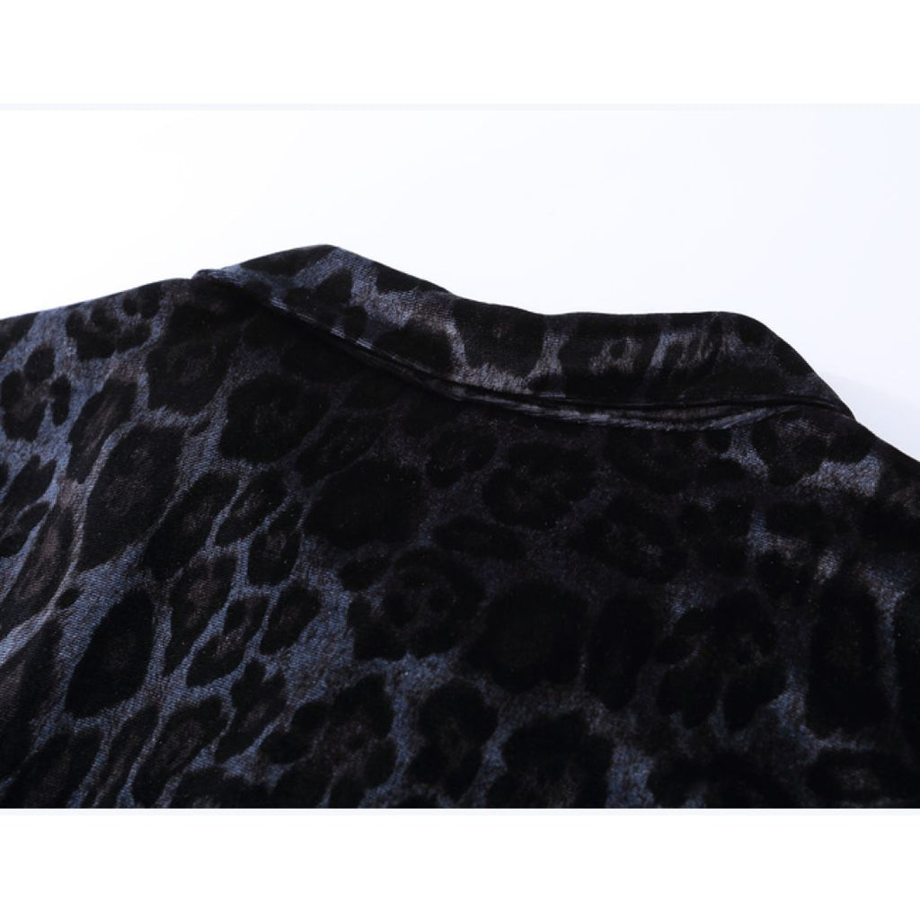Leopard print short-sleeved loose summer shirt  OR0006