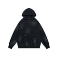 Acid wash design subculture initial full zip hoodie  OR0008