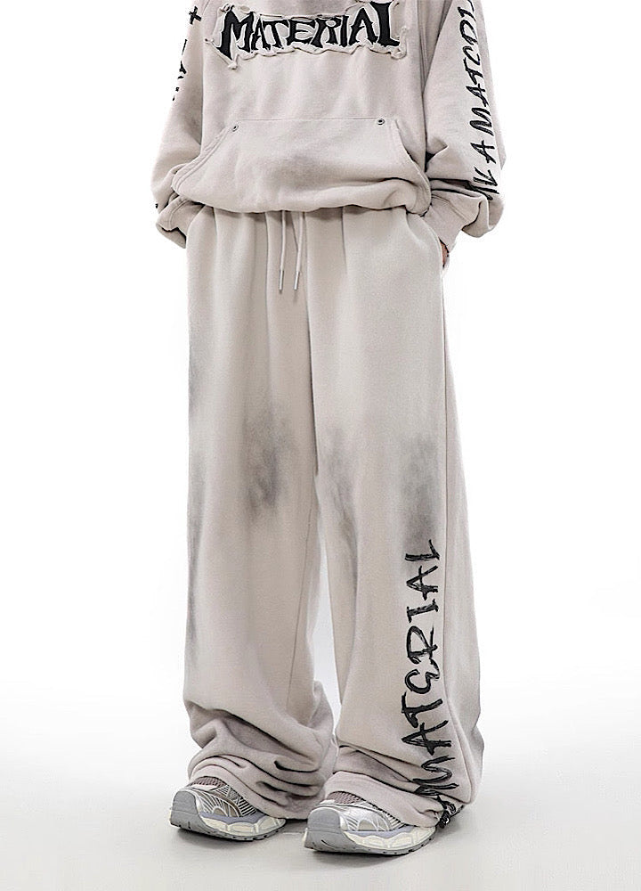 Acid wash design subculture initial pants  OR0009