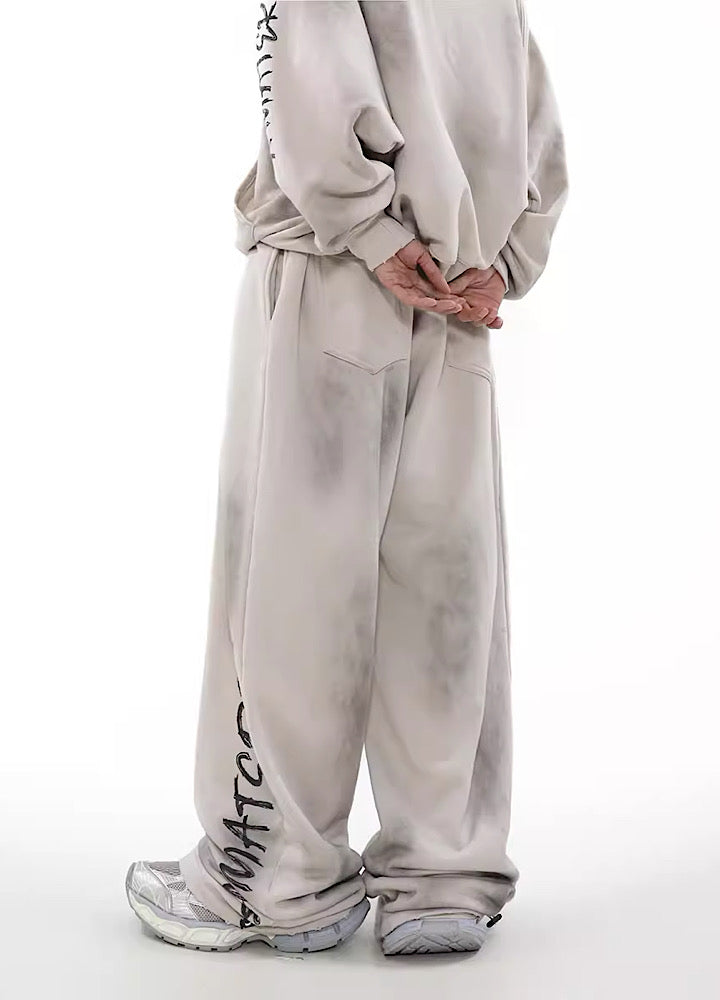 Acid wash design subculture initial pants  OR0009