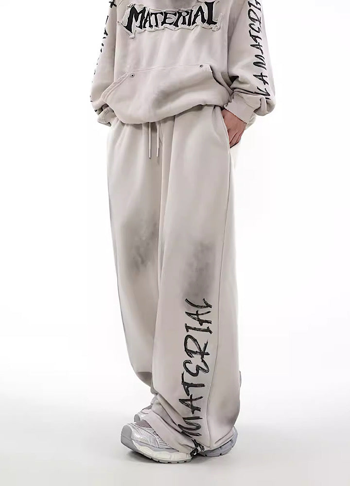 Acid wash design subculture initial pants  OR0009