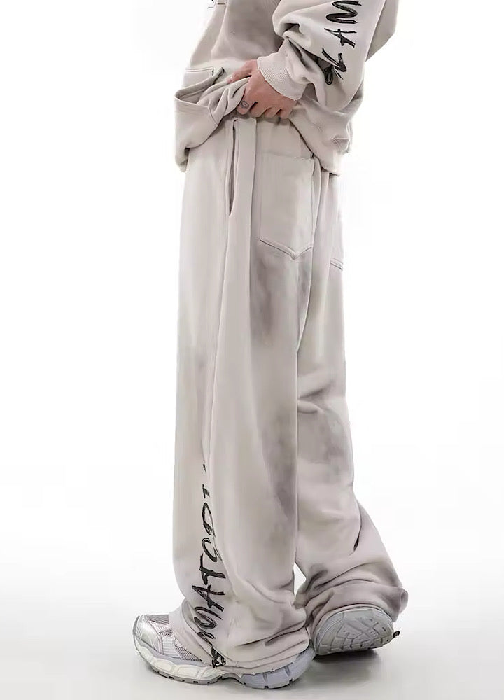 Acid wash design subculture initial pants  OR0009