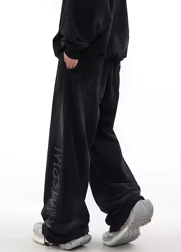 Acid wash design subculture initial pants  OR0009