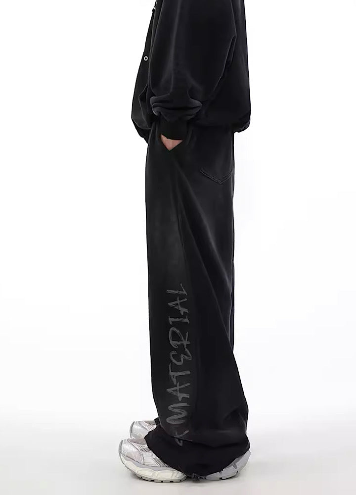 Acid wash design subculture initial pants  OR0009