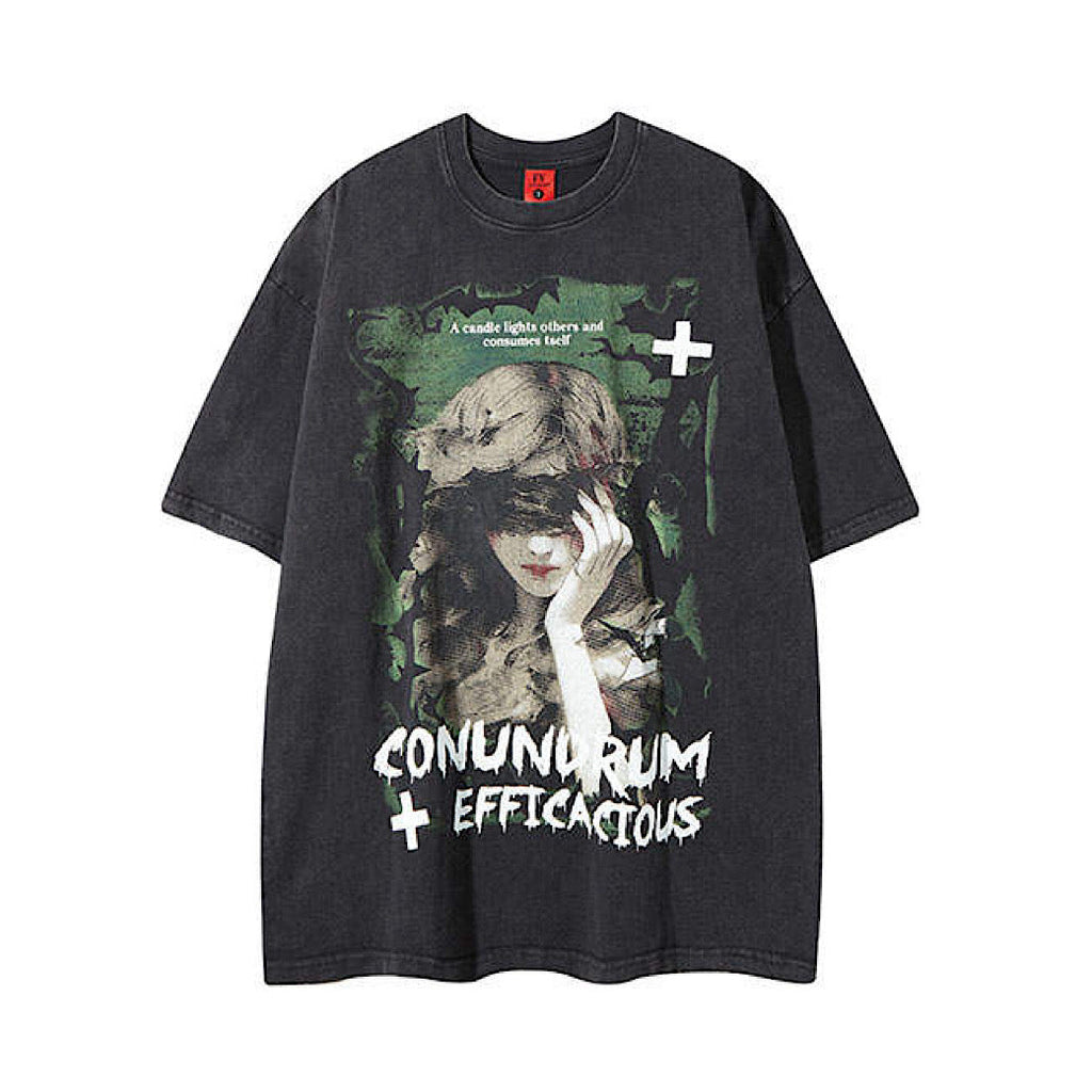 Subculture Dark Illustration Design Over-Anted Short Sleeve T-Shirt  OR0010