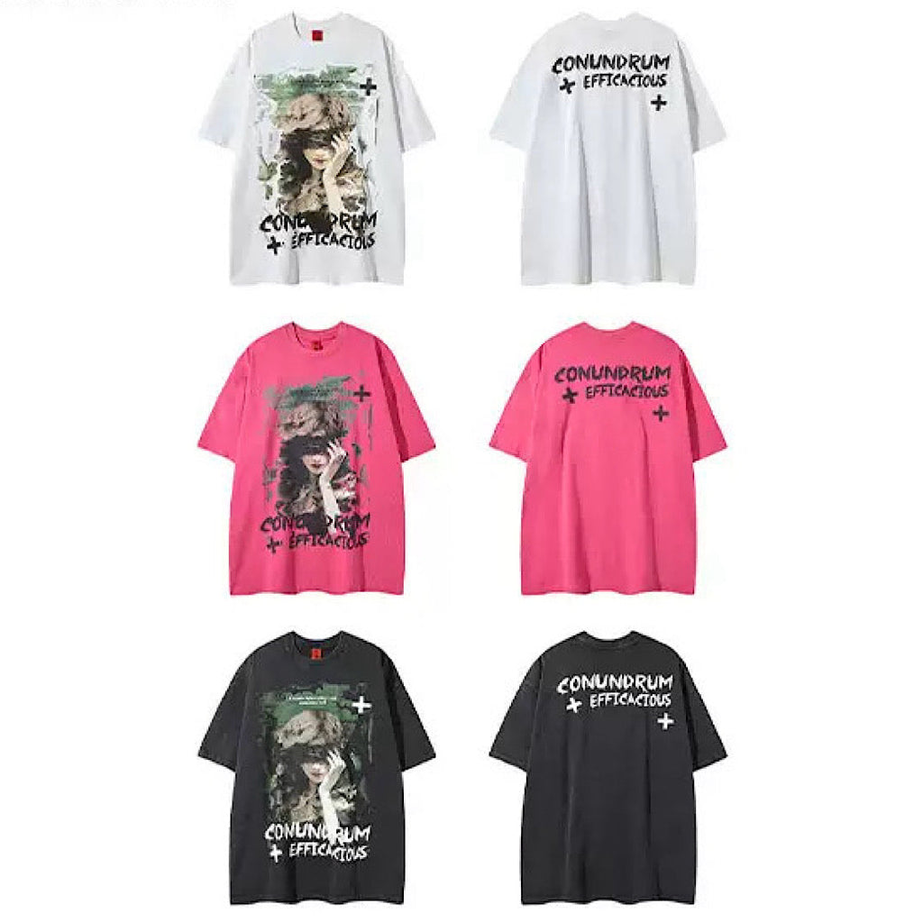 Subculture Dark Illustration Design Over-Anted Short Sleeve T-Shirt  OR0010