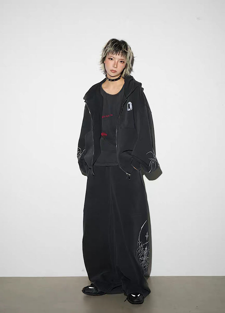Dirty Number Flame Design Washed Sweat Setup  OR0013