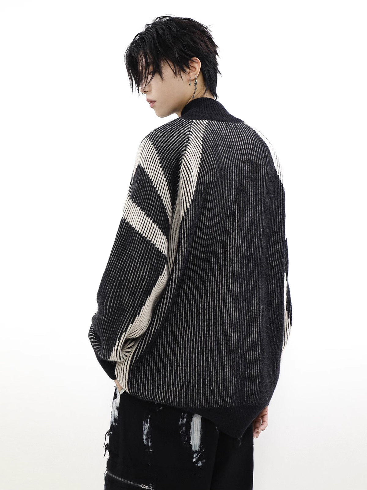 Collision Stripes Zip Knit  OR0031