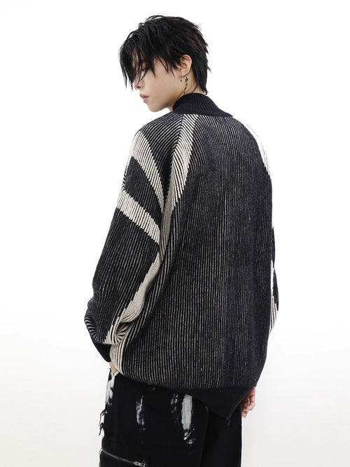 Collision Stripes Zip Knit  OR0031