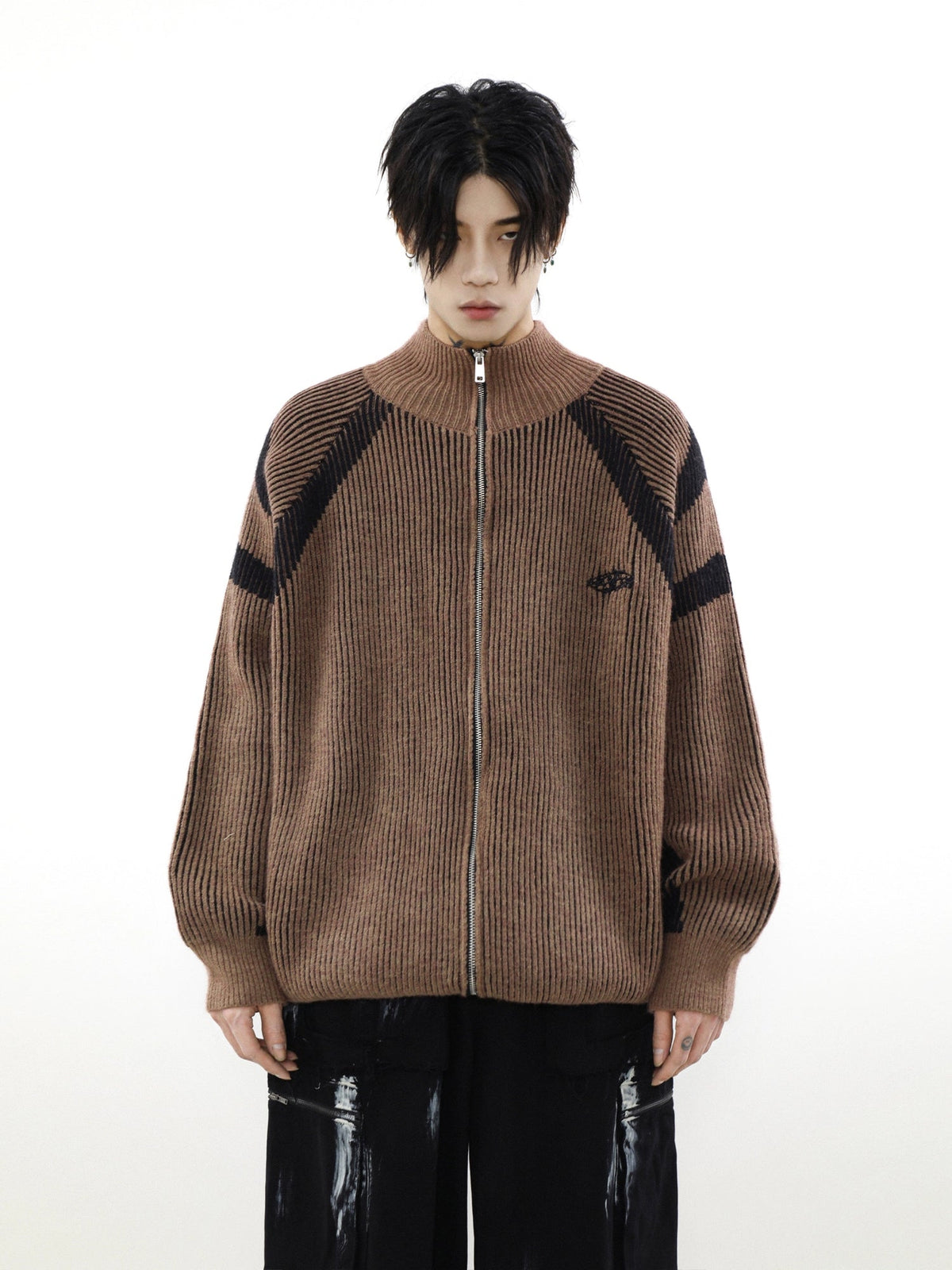 Collision Stripes Zip Knit  OR0031