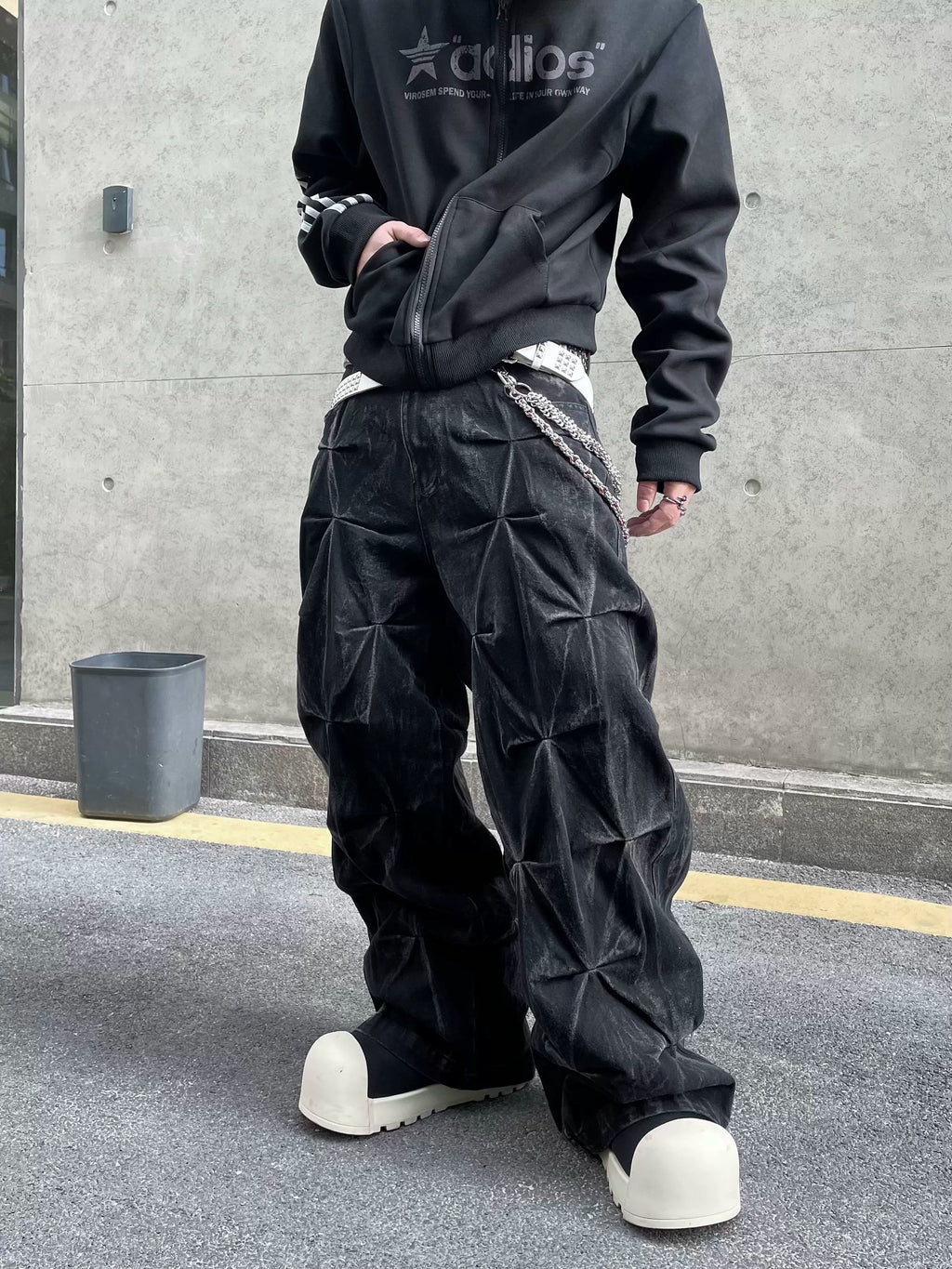 Niche Pleated Design Denim Pants  OR0036