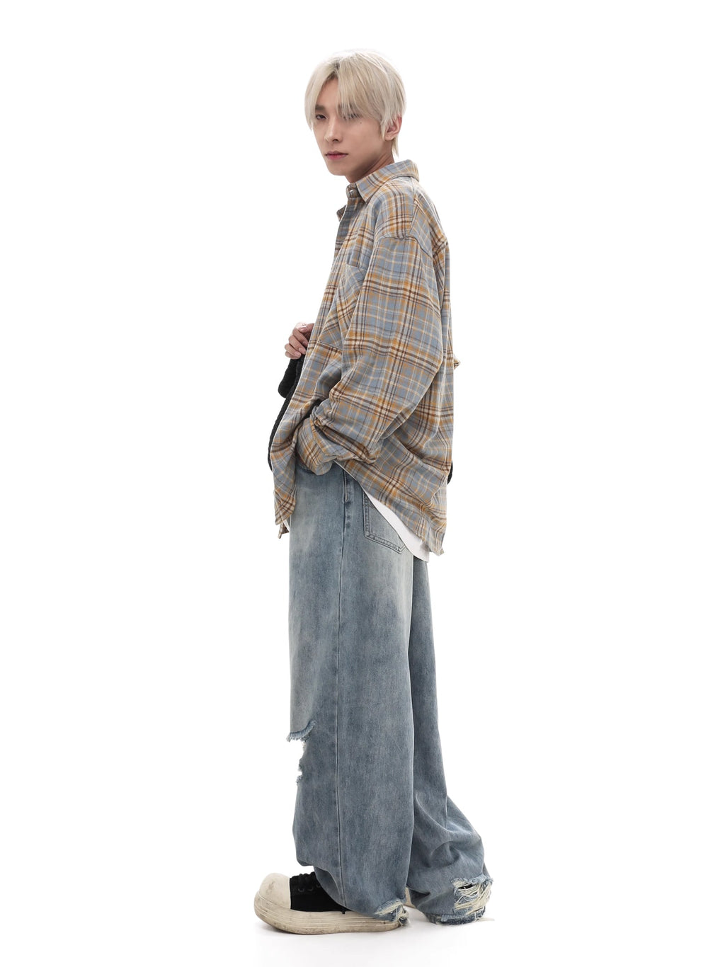 Retro Plaid Long Sleeve Shirt  OR0037