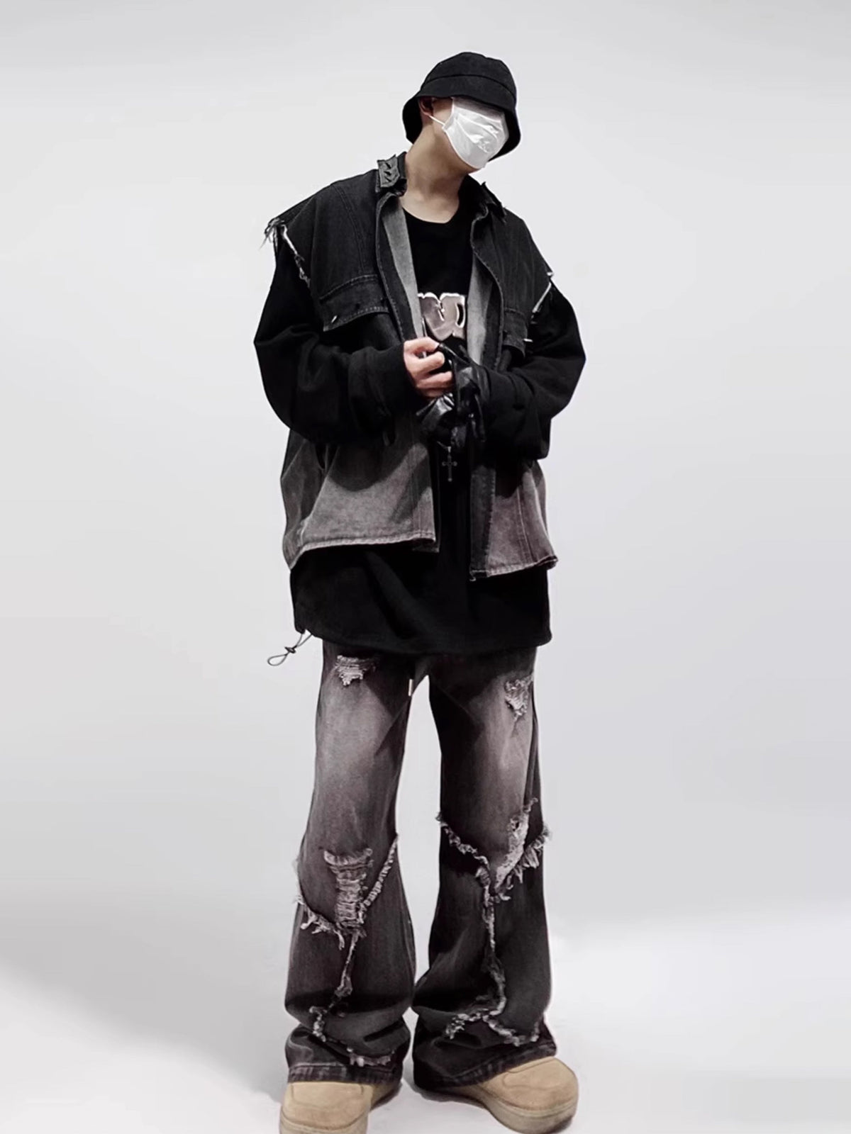 Ripped Damage Denim Pants  OR0053