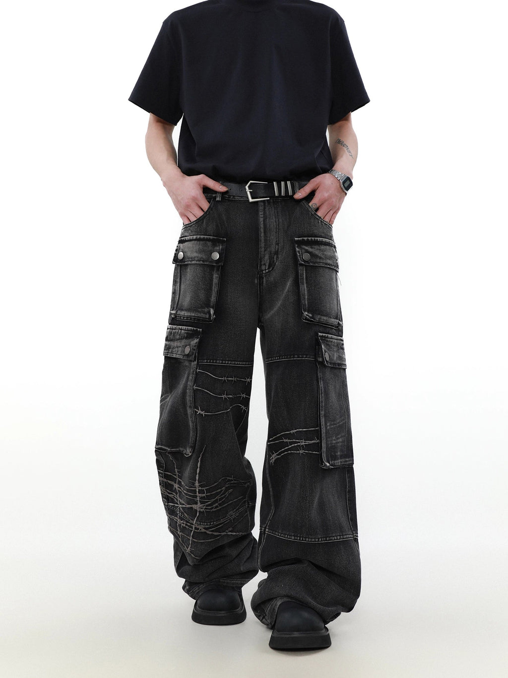 Barbed Wire Denim Pants  OR0061