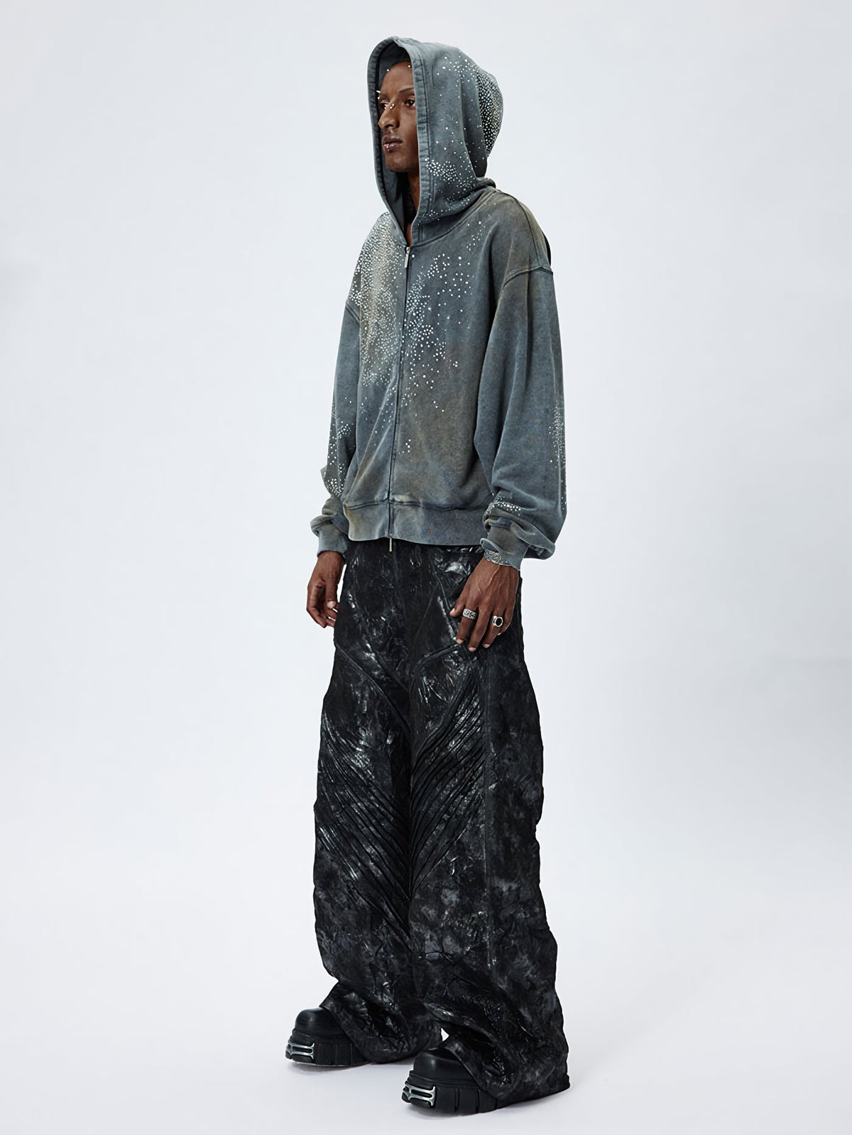 Rhinestone Zip Hoodie  OR0067