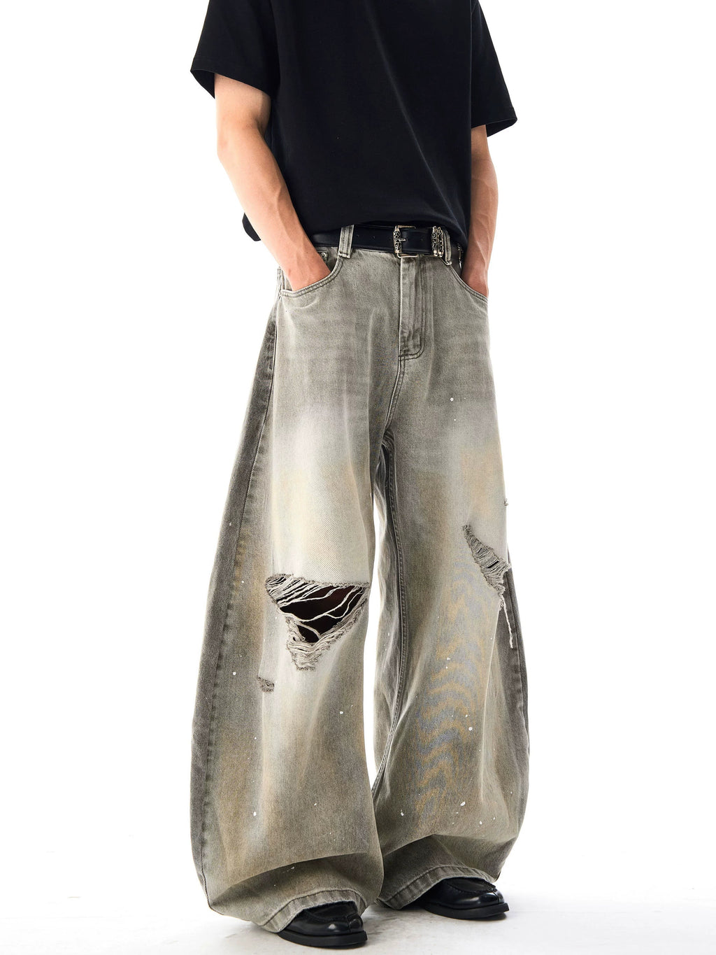 Retro Ink-splashed Denim Pants  OR0069