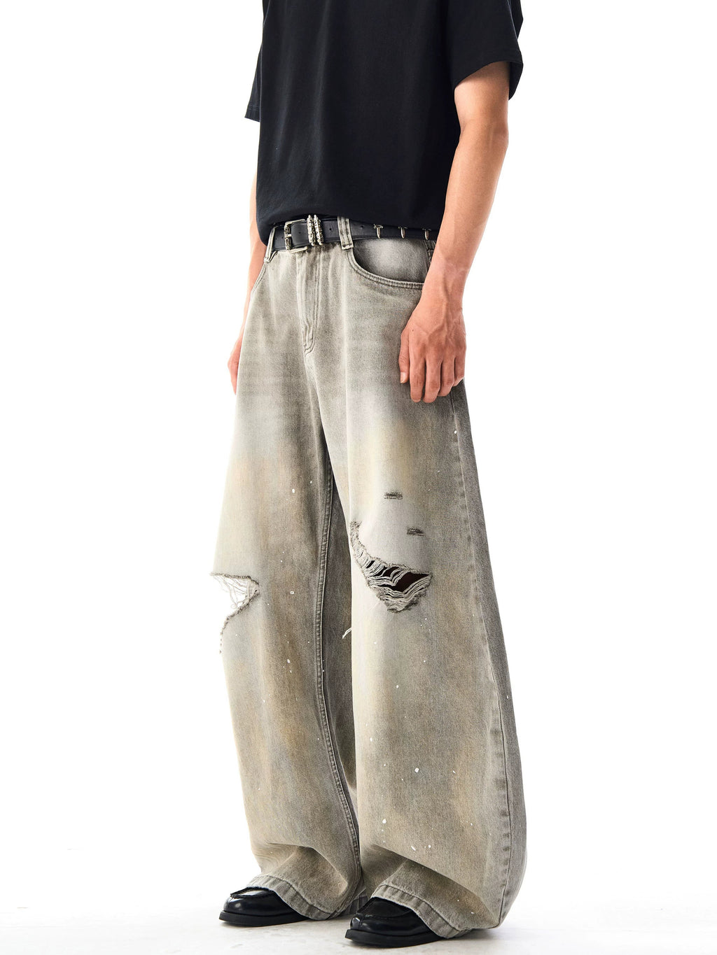 Retro Ink-splashed Denim Pants  OR0069