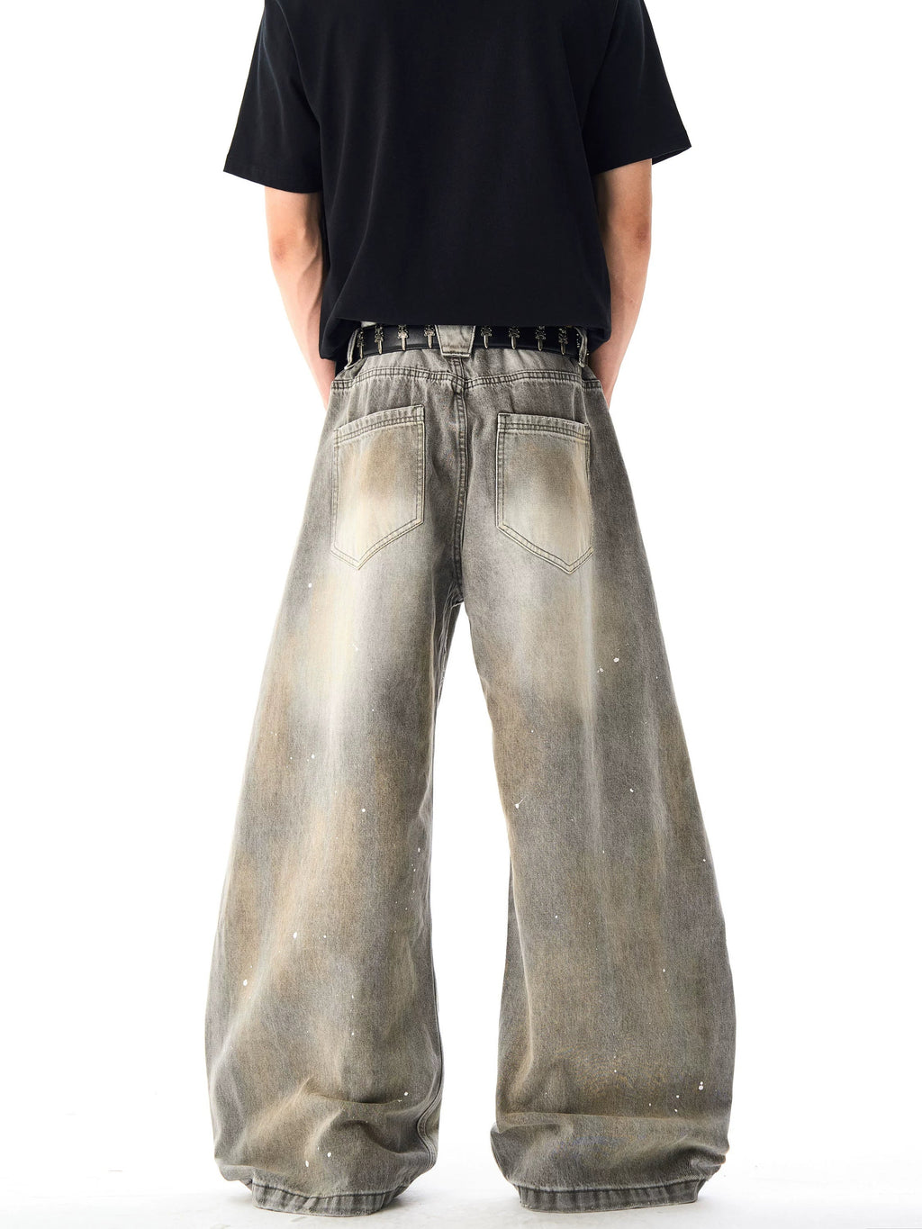 Retro Ink-splashed Denim Pants  OR0069