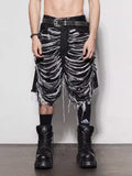 Slashed Distressed Denim Half Pants  OR0072