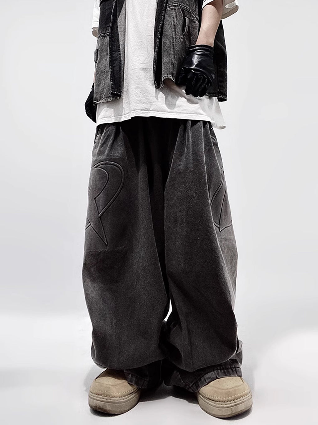 Wide Logo Denim Pants  OR0073