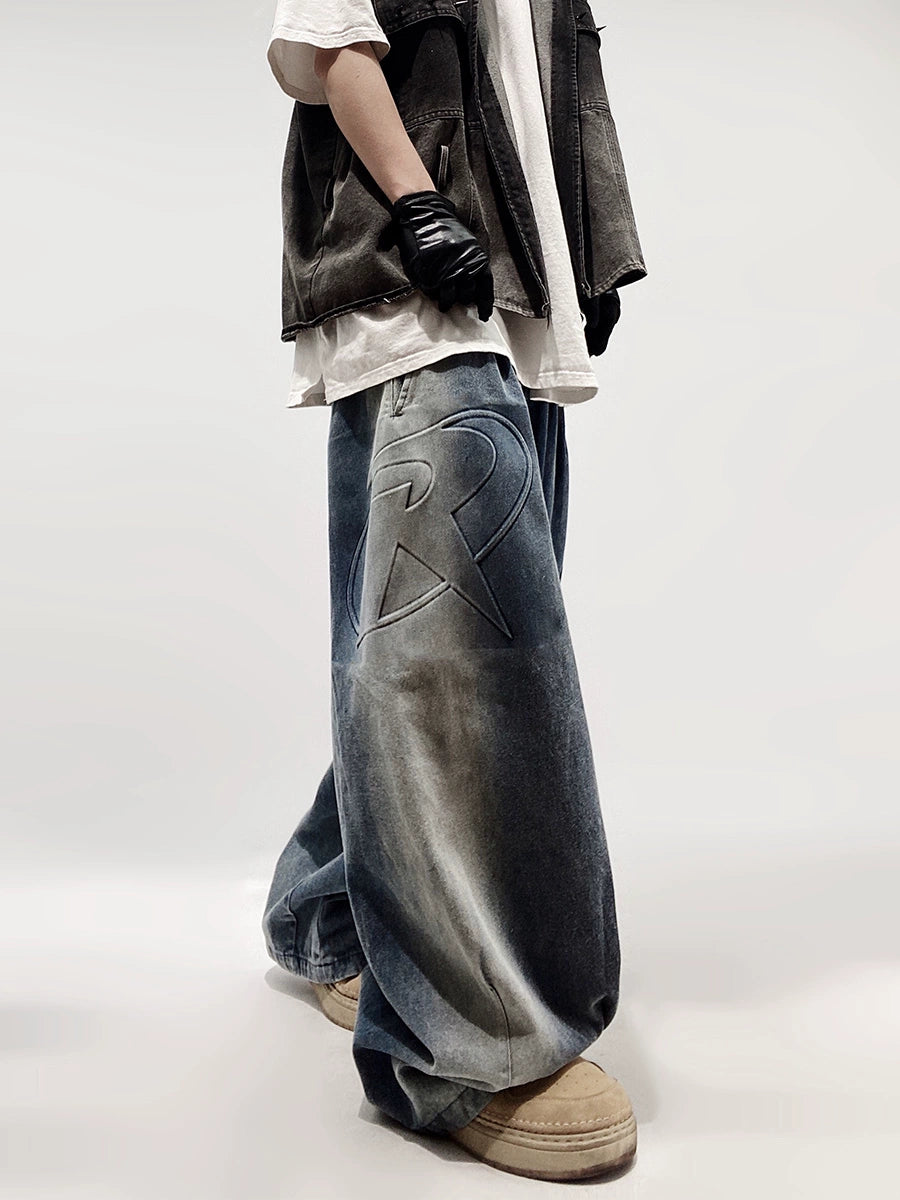 Wide Logo Denim Pants  OR0073