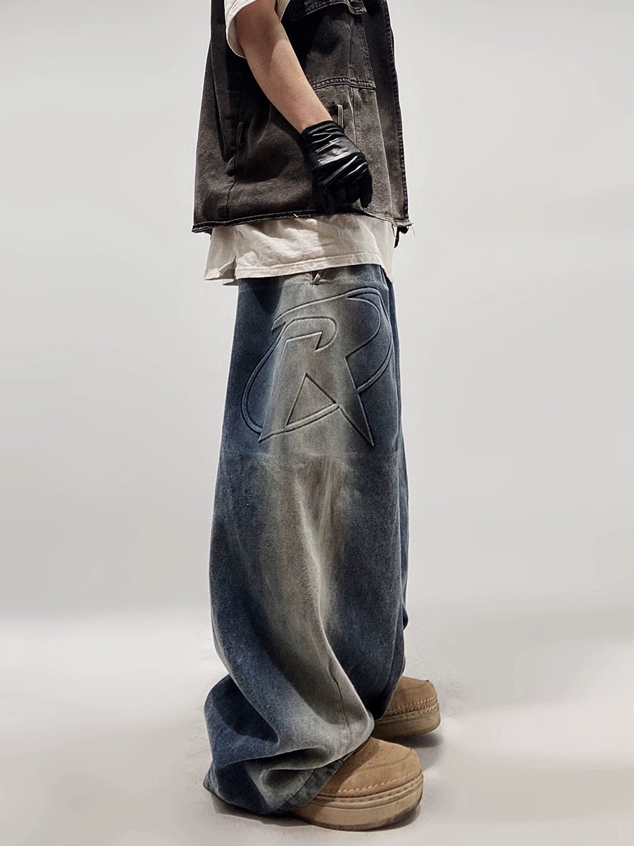 Wide Logo Denim Pants  OR0073