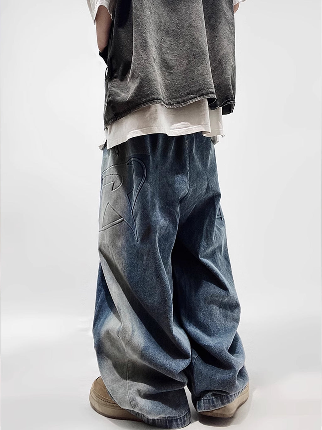 Wide Logo Denim Pants  OR0073