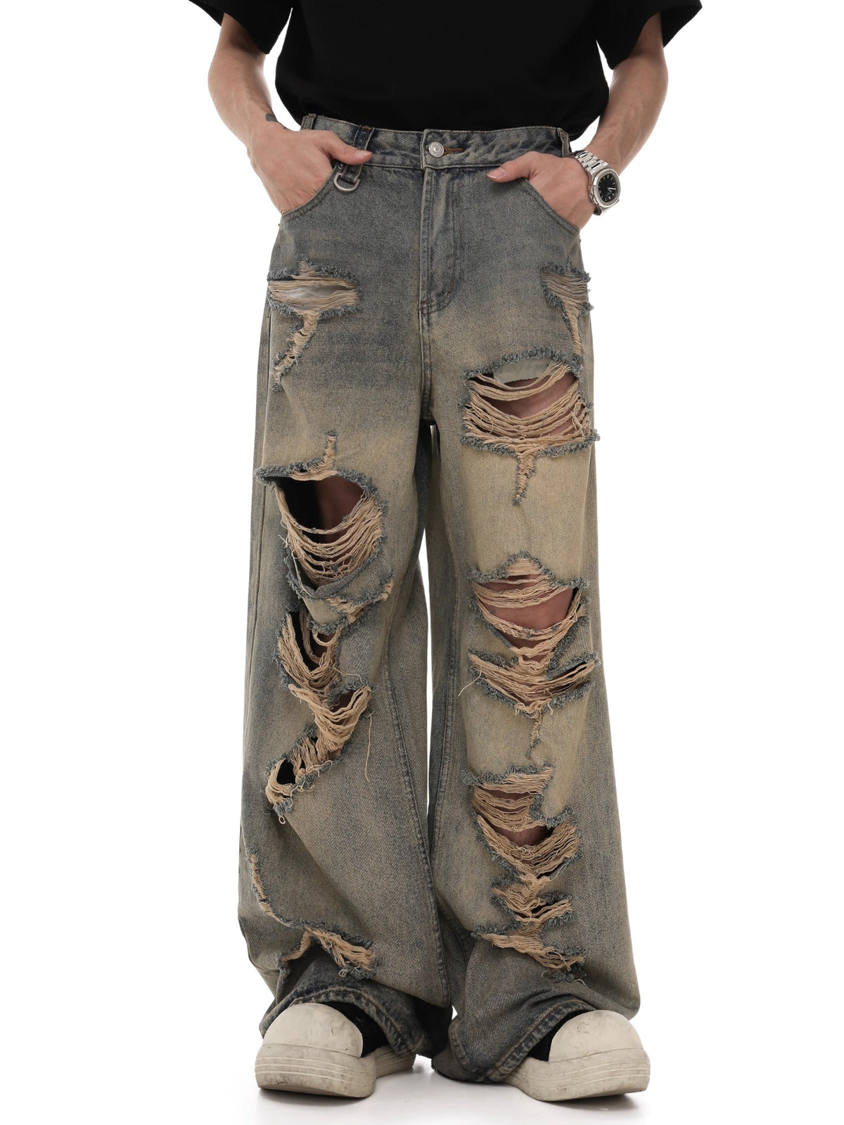 Broken Hole Baggy Jeans  OR0077