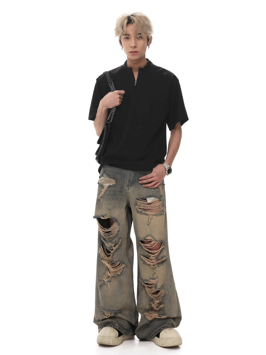 Broken Hole Baggy Jeans  OR0077