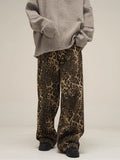 Leopard Wide Denim Pants  OR0083
