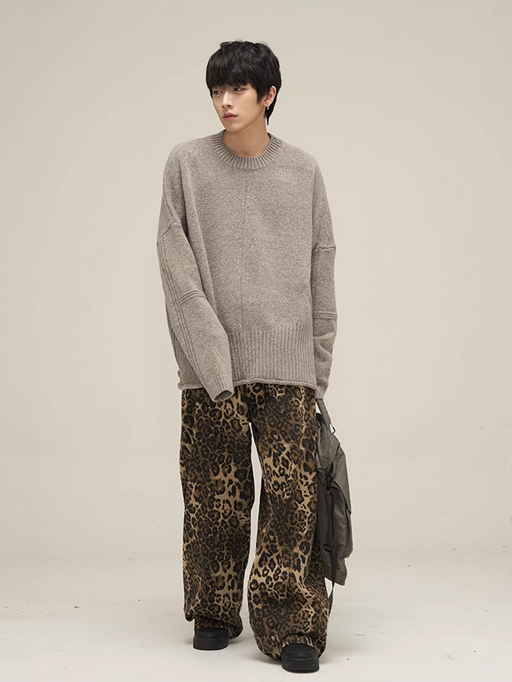 Leopard Wide Denim Pants  OR0083