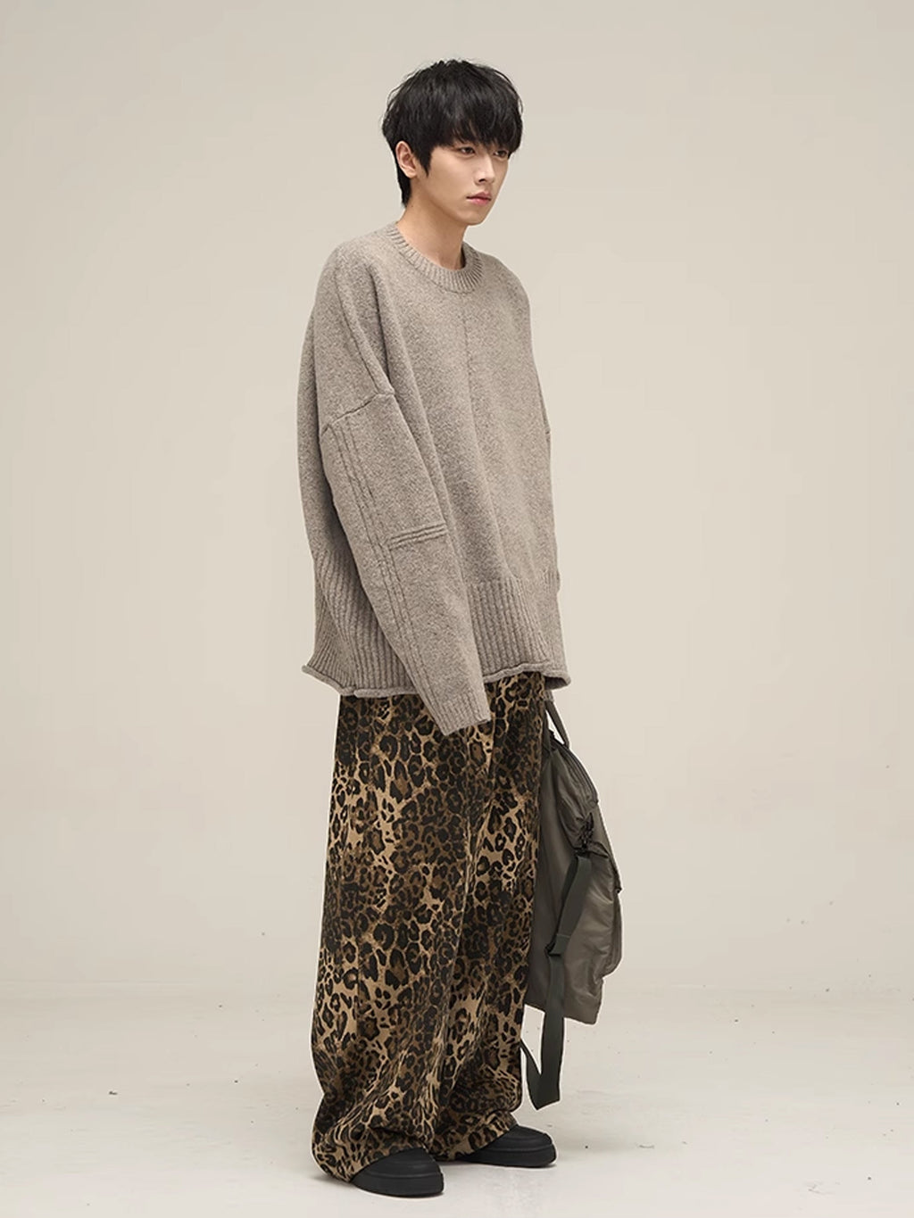 Leopard Wide Denim Pants  OR0083