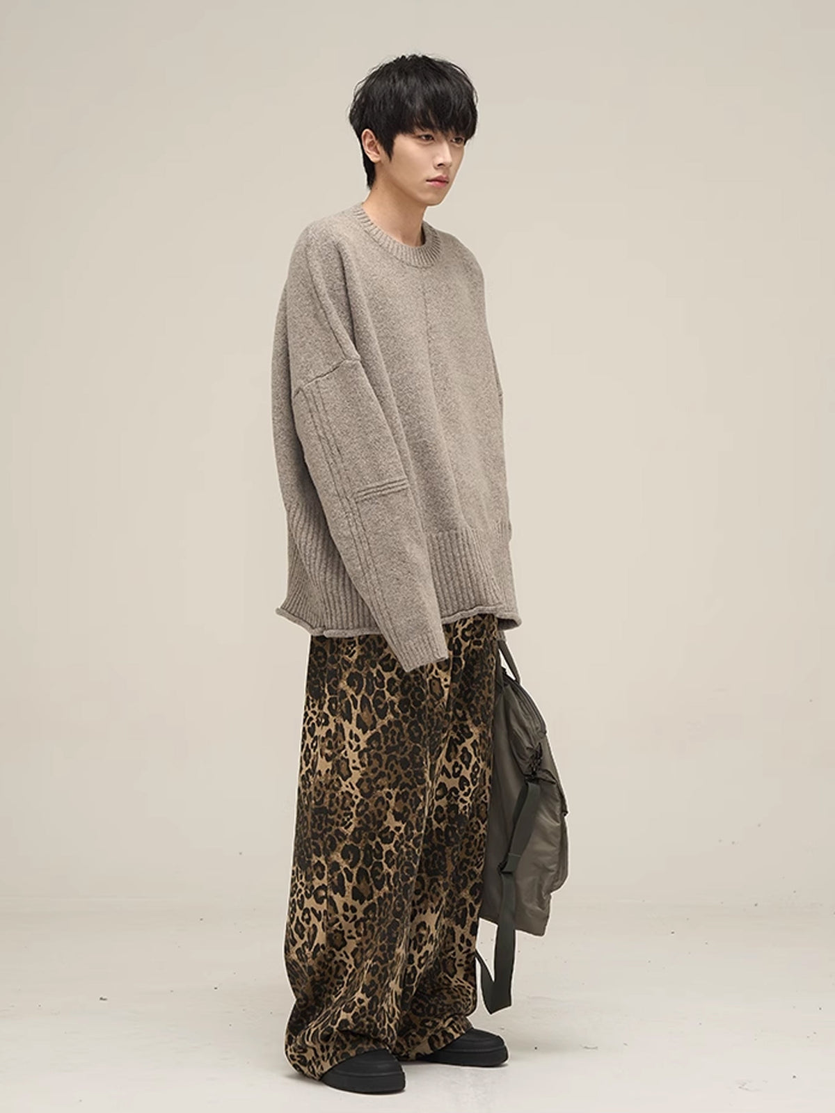 Leopard Wide Denim Pants  OR0083