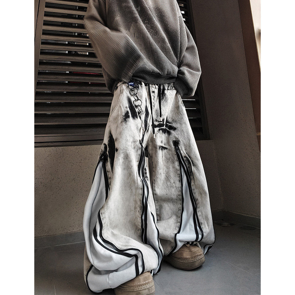 Vintage Zip-Panel Wide-Leg Jeans  OR0091