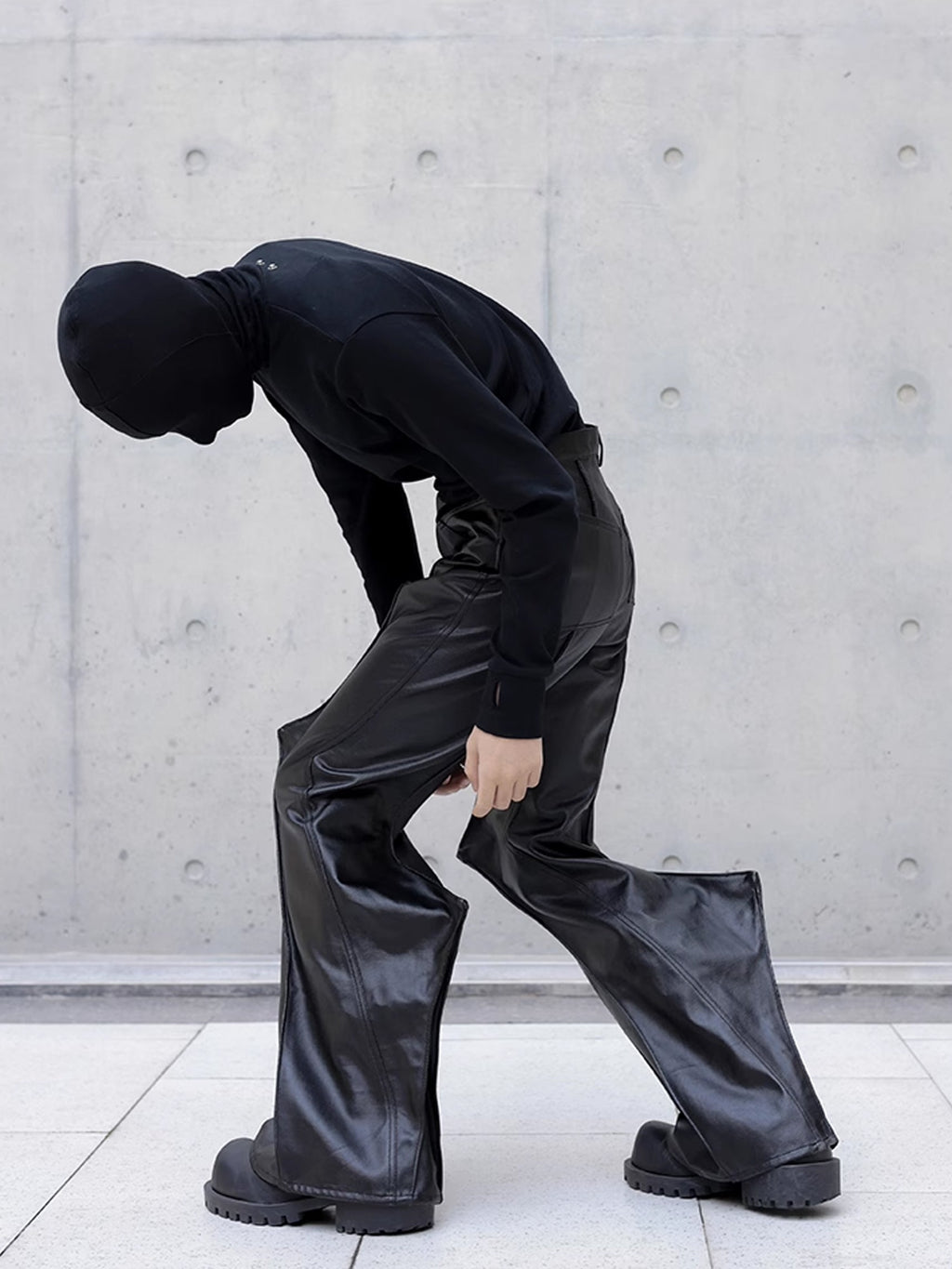 Draping Spike Leather Pants  OR0103