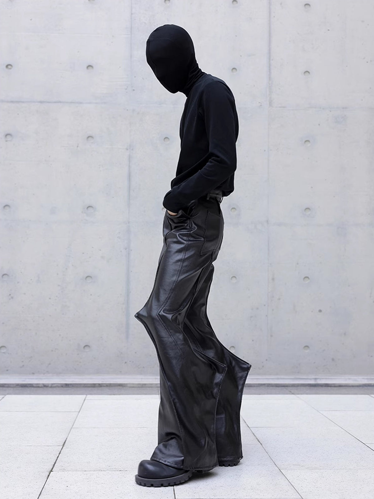 Draping Spike Leather Pants  OR0103