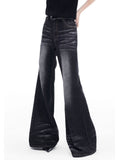 Washed Black Flare Denim Pants  OR0106