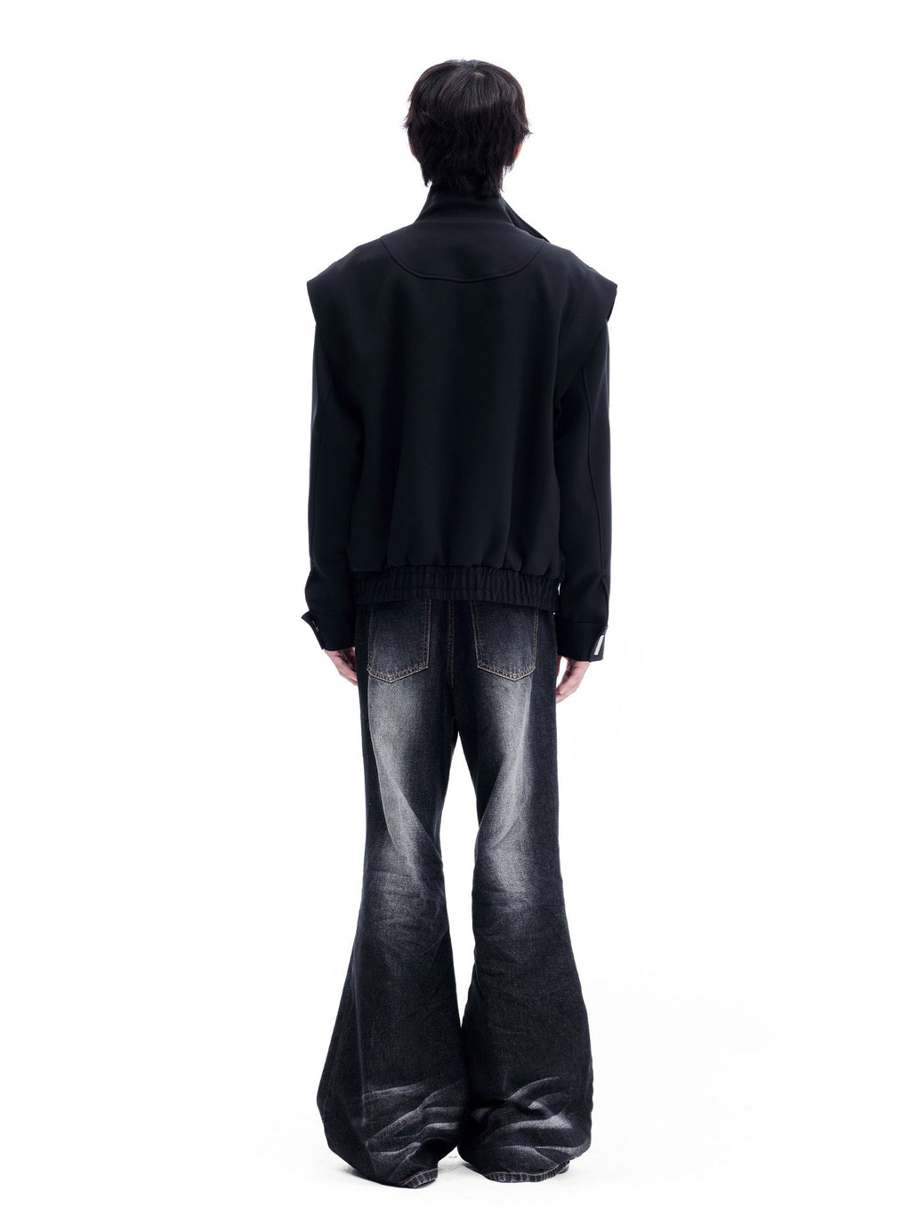 Washed Black Flare Denim Pants  OR0106