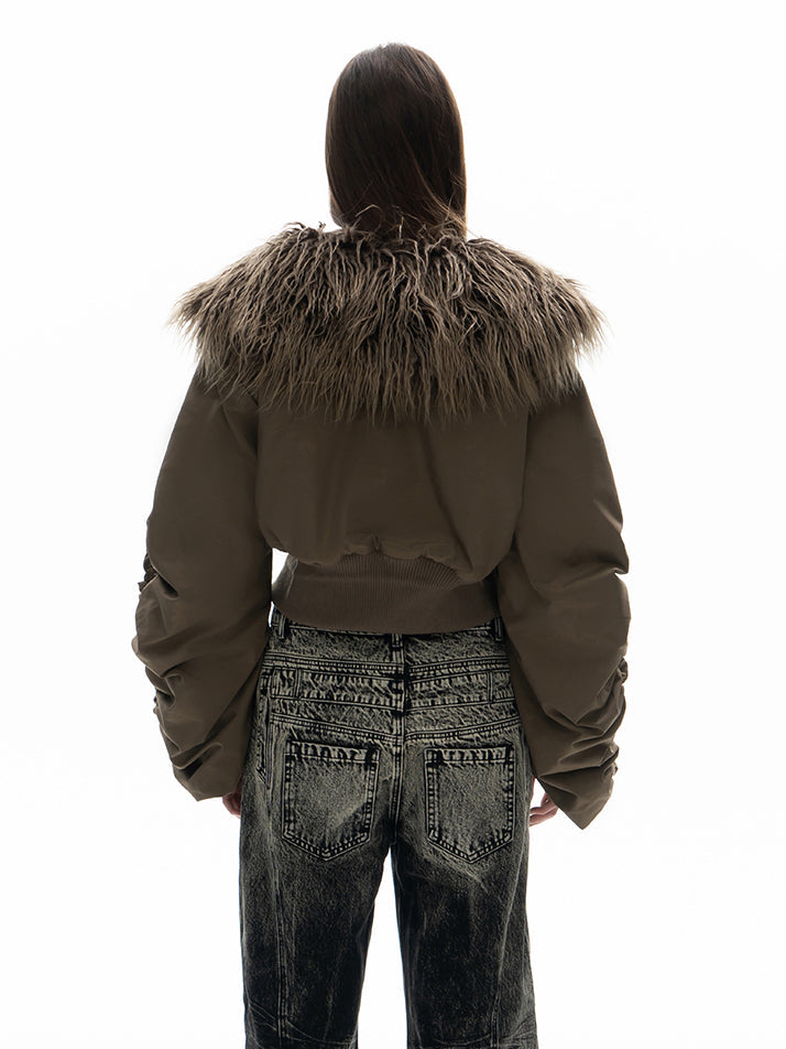Fur Collar Bomber Jacket  OR0107
