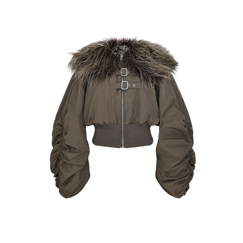 Fur Collar Bomber Jacket  OR0107