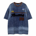 Embroidered Denim Tee  OR0109