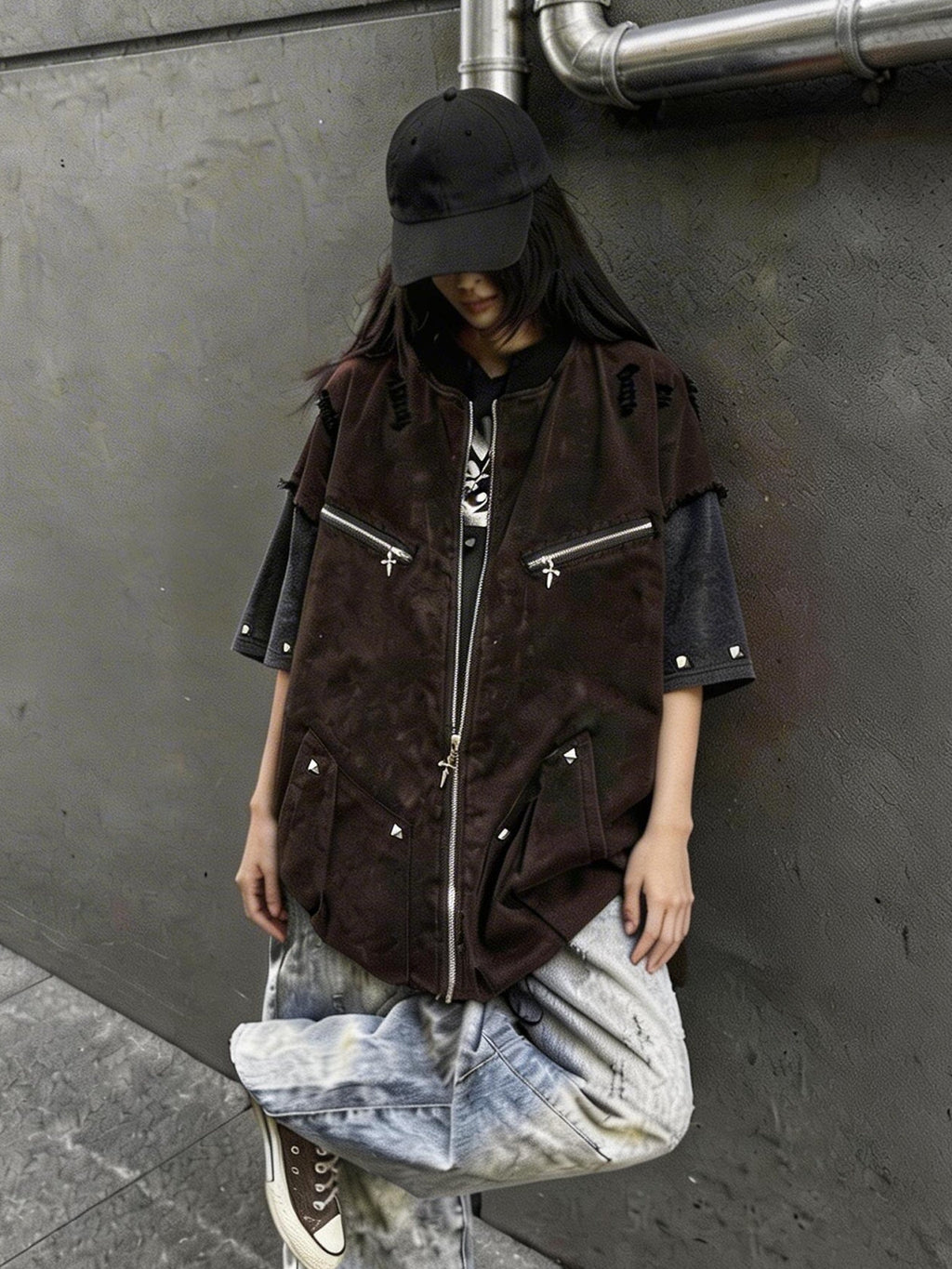 Vintage Distressed Workwear Shirt  OR0111