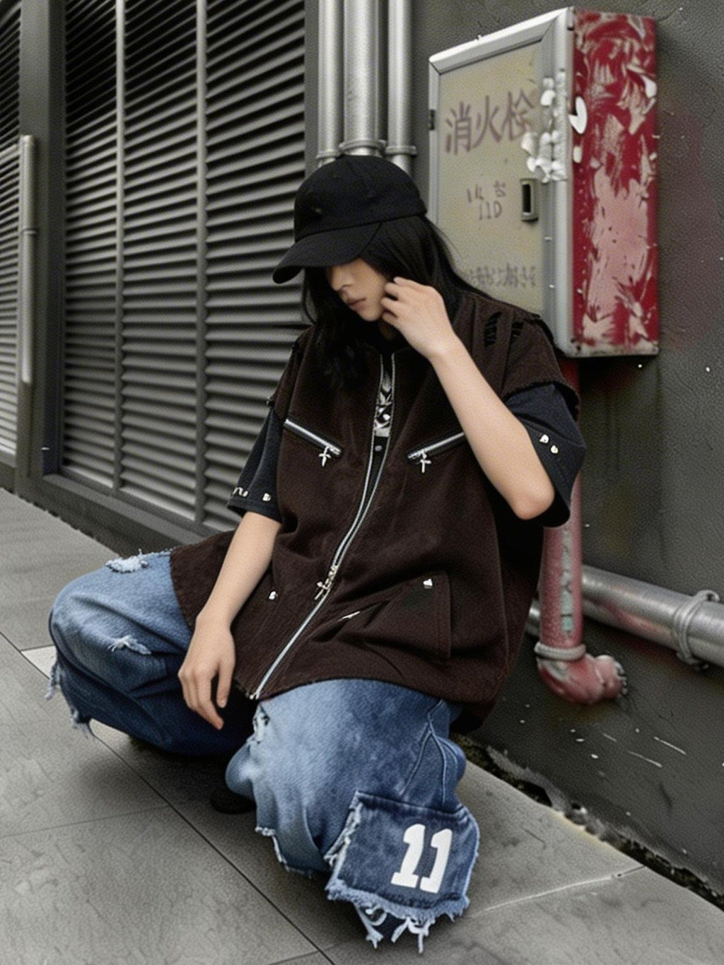 Vintage Distressed Workwear Shirt  OR0111