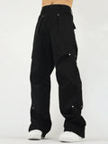 Retro Rivet Pleated Overalls Pants  OR0118