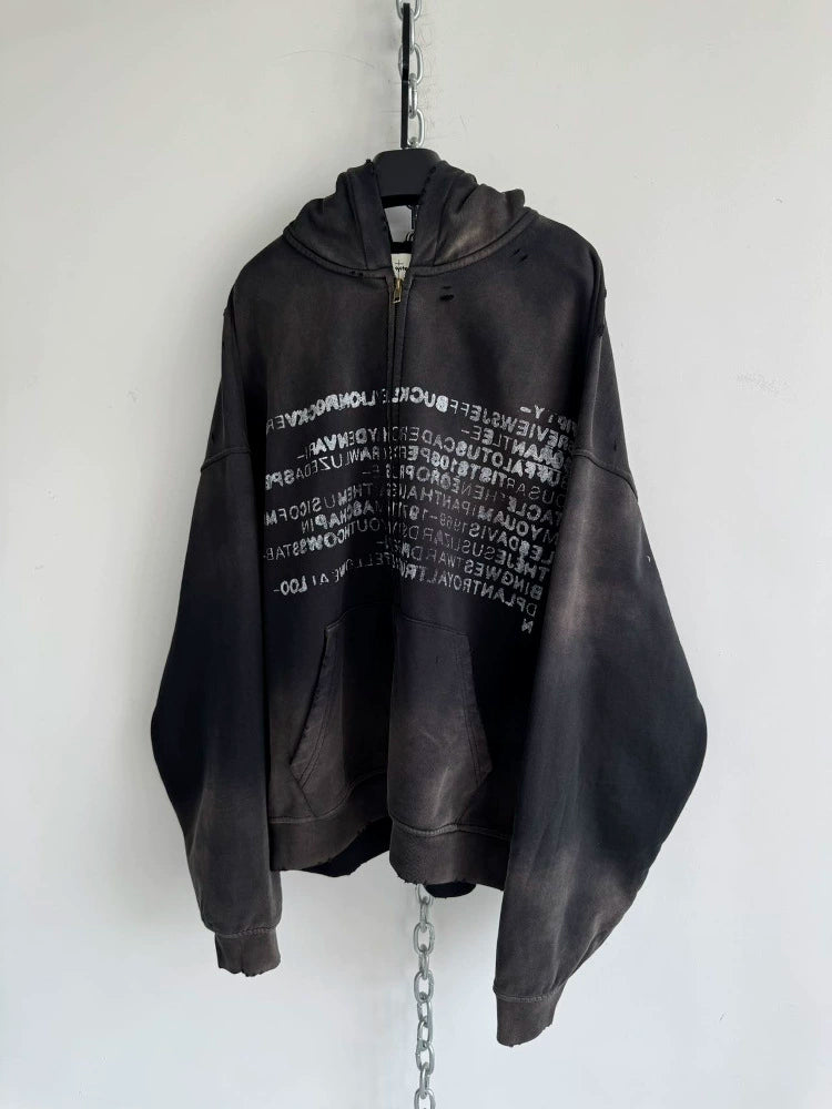 Zipper Wasteland Spray Hoodie  OR0122