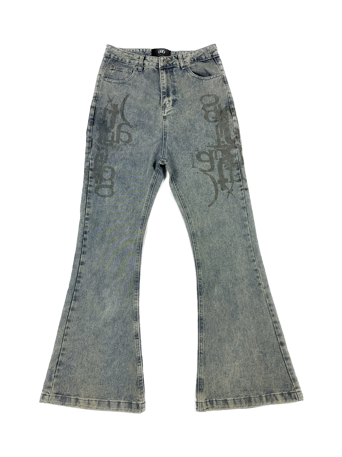 Grafitti Distressed Flared Jeans  OR0125